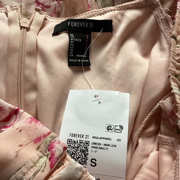 Forever 21 NWT Drop Waist Womens Long Sleeve Floral Fit + Flare Dress Juniors S - Picture 7 of 7